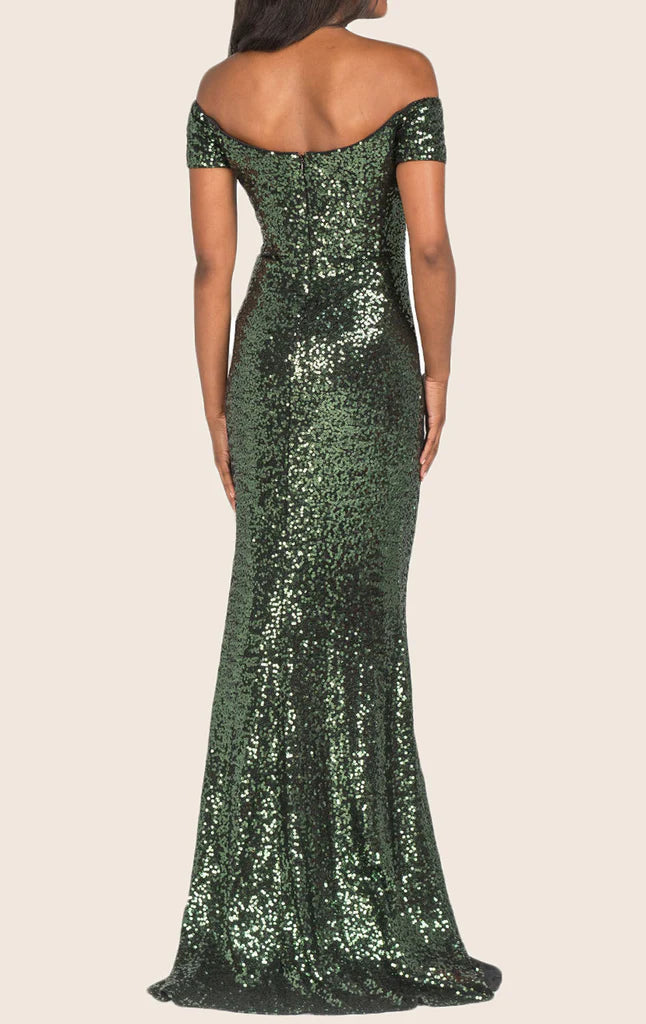 Meerjungfrau-Abendkleid mit schulterfreiem Pailletten